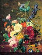 Jan van Huysum Basket of Flowers oil painting